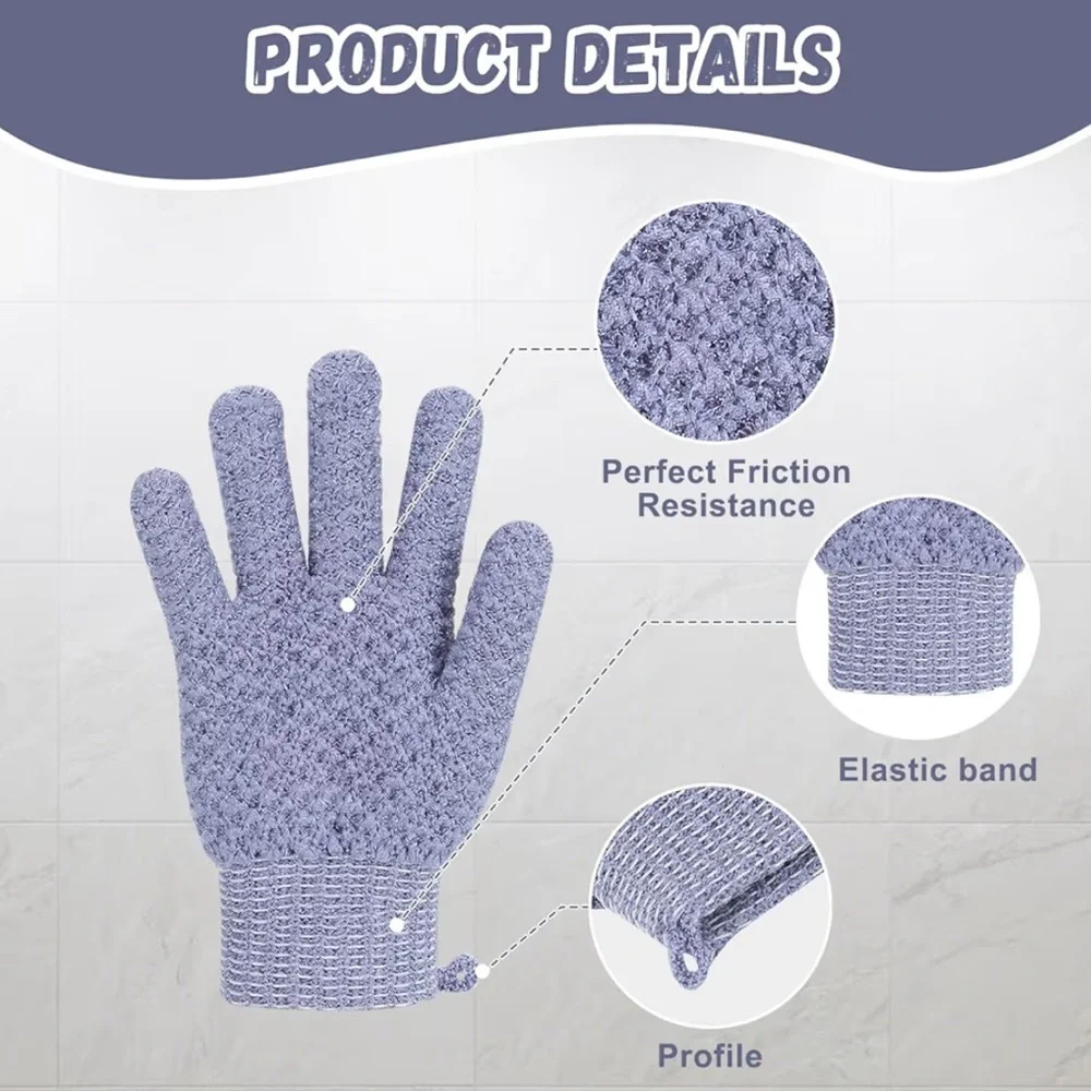 Exfoliating Dual Texture Bath Gloves for Shower Spa Massage and Body Scrubs